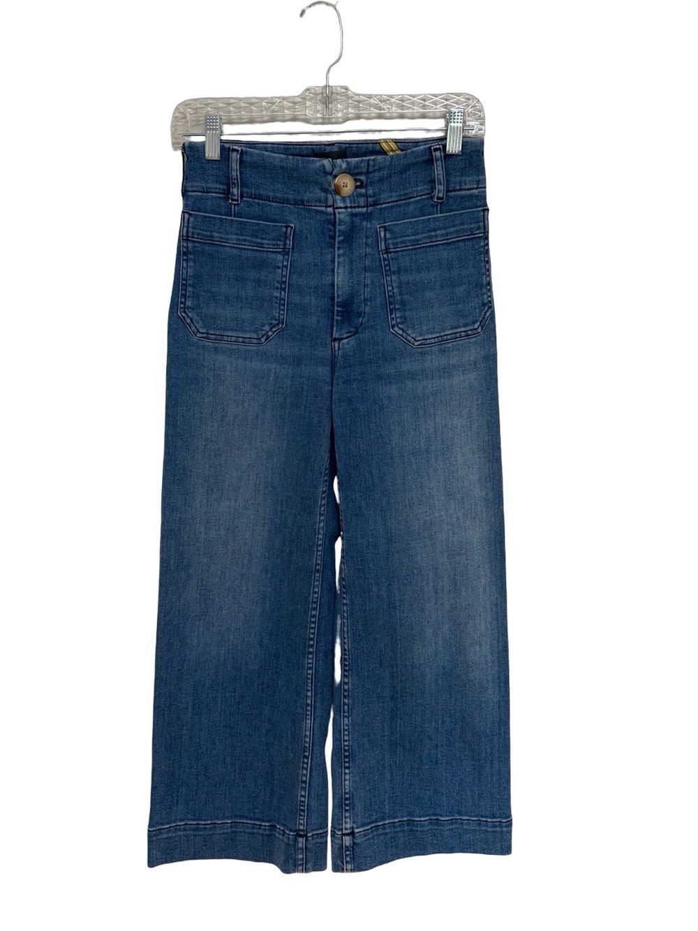 Anthropologie Maeve Colette High-Rise Wide-Leg Cropped Jeans - Size 26 Petite